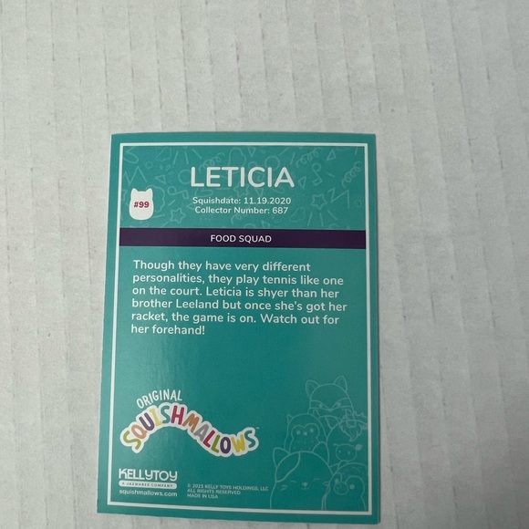 Squishmallow Trading Card Leticia - Picture 2 of 2